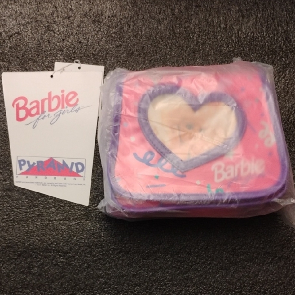 Vintage Mattel Barbie "  Pyramid " Handbag Pink Purple Confetti Bag Purse 1991